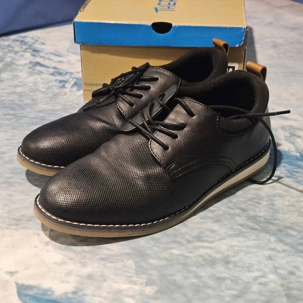 Thereabouts TH Mackem Boys Black Lace Up Oxford Dress Shoes Size 6M w/ Box
